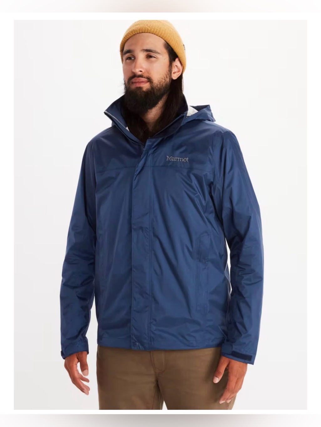Marmot Men's Precip Waterproof Hooded Jacket Dark Blue Color Size 2x Nwt